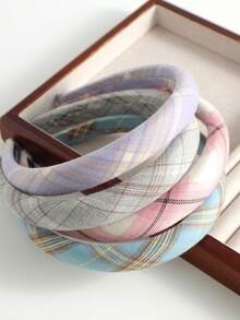 1 件女士百搭清新风格双层发带，休闲学院风，女士发带，发饰，发箍