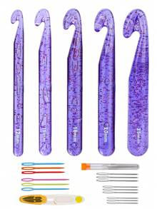 Large Crochet Hooks, Ergonomic Handle For Arthritic Hands, Professional Huge Crochet Needles, Purple Transparent Crochet Hook For Beginners And Crocheting Yarn - Purple - View 8