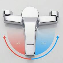 Zinc Alloy Basin Faucets Chrome Wall Mounted Hot Cold Water Mixer Tap Dual Spout Single Handle For Bathroom Shower Basin