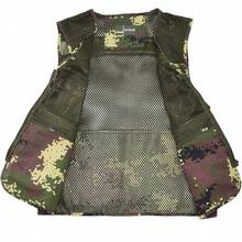 Men's Mesh Breathable Openwork Camouflage Journalist Photographer Fishing Vest Waistcoat CoatChristmas FW4R - Ngụy trang màu xanh lá cây - Xem 9