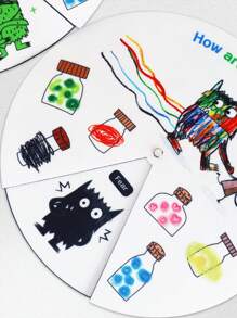 hoojojo 1 Peça Rotator de Monstro Emocional, Recursos Didáticos em Feltro, Jogo de Expressão de Vocabulário de Humor, Montessori, Adereços Interativos, Atividades em Sala de Aula, Trabalho em Equipe, Ferramentas de Ensino, Presentes de Feriado, Reuniões de Festa, Família, Sala de Aula, Classe.