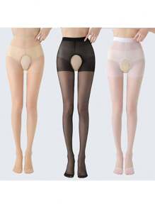 1 pièce Collant fin, antidérapant et sexy noir à la mode pour femmes, peut être porté séparément ou comme collant en été