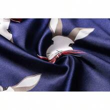 DandyChic Women's Long Floral Satin Robes Imitation Silk Sleepwear Bridal Dressing Gown For Bridesmaid Nightgownhalloween - RABBIT - 查看 6