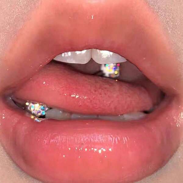 12 Pcs/Set Tongue Ring Stainless Steel, Micro-Inlaid Zirconia Barbell Tongue Ring, Piercing Jewelry, Unisex, Punk Style, Shiny Lips And Tongue, Piercing Jewelry, Long-Lasting Color, Daily Wear For Nightclub Parties
