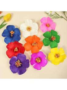12PCS Hawaiian Flower Hair Clips, Plum Blossom Foam Hair Clips, Hawaiian Tropic Party Decorations, Beach Swimming Pool Holiday Clothes, Hawaiian Party Supplies, Bride Wedding.