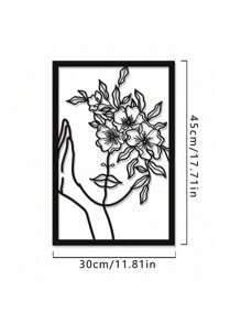 1pc 30*45cm Abstract Woman Line Pattern Metal Decorative Wall Art Hanging, Personalized Art Wall Decor, Suitable For Home, Living Room, Dining Room, Bedroom, Bathroom, Valentine's Day Gift