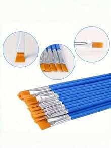 30 Peças/Conjunto Pincéis de Nylon de 16,5 cm com Ponta/Planos, Canetas de Aquarela, Pincéis de Pintura Acrílica, Canetas de Grafite, Adequados para Artistas Móveis, Estudantes de Arte, Estudantes, Suprimentos de Escritório e Escola, Presentes de Aniversário, Suprimentos Escolares, Volta às Aulas