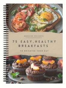 75 Sheets Of Healthy Breakfast Paper - Adult High Protein Recipe Log, In English, Spiral Bound Meal Planning Board With Weight Loss And Fitness Breakfast Ideas,School Supplies,Back To School - Multicolor - View 10