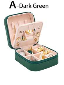 1 Set Travel Jewelry Box With Mirror, Multi-Functional Jewelry Storage Box, Large Capacity Portable Jewelry Box For Storing Rings, Pendants, Earrings, Ties, Bracelets, Best Gift For Girlfriend, Mother's Day, Anniversary, Valentine's Day, Christmas, New Year, Men's Gift, Women's Back To School Gift