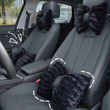1pc Car Plush Seat Cushion Plush Anti Slip Comfortable Half Pack Seat Cushion Protective Cover, Suitable For Use In Autumn And Winter Seasons