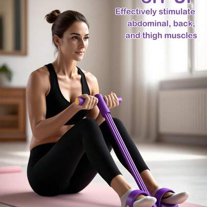 6-Tube Stretching Resistance Band, Multi-Functional Yoga Foot Pedal Stretcher, Fitness Resistance Band - 4-Tube Ankle Stretcher, Suitable For Abdominal/Waist/Arm/Leg Stretching And Shaping Exercises, Suitable For Home/Outdoor/Gym Workouts