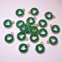 20 peças 15x12mm esmalte dupla face coração vazado pingente faça você mesmo acessórios para fazer joias pulseira brincos colar