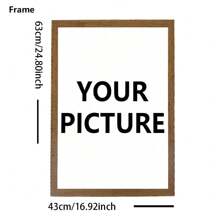 1 Pc, Custom Photo, Polished Plexiglass Wooden Frame,Customize Your Wedding Commemoration, Precious Memories,Personalized Canvas Printed Poster Art, Perfect For Families, Couples, Pets' Memories, And A Perfect Gift For Anniversaries