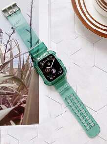 Correa deportiva transparente 2 en 1 con funda amortiguadora compatible con de 40 mm, 41 mm, 42 mm, 38 mm, 44 mm, 45 mm, 46 mm, 49 mm, correa transparente de TPU para mujeres y hombres compatible con iWatch SE, Ultra, Series 10, 9, 8, 7, 6, 5, 4, 3, 2, 1