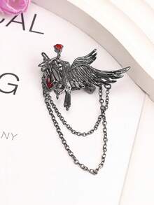 1 件游戏爱与深空 Sylus Crow 胸针哥特朋克风格立领外套和背包装饰角色扮演道具配饰女士胸针首饰礼物