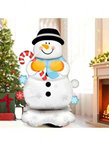 1 balon folie om de zăpadă extra mare, balon decorativ om de zăpadă în picioare 158 cm, pentru Crăciun, Anul Nou, decor pentru grădină și casă