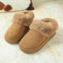 Botas de nieve con forro de piel sintética para mujer, nueva temporada 2025, suela gruesa antideslizante, base suave para uso interior/exterior, abrigadas