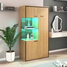 Mobile TV moderno, effetto bianco e legno, 180 x 50 x 38 cm, design minimalista