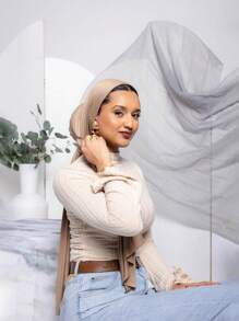 1 Stück Damen Jersey Hijab, Modal Hijab Schweißtuch, einfarbig, seidig glatt, weich, atmungsaktiver Modal Stoff Kopftuch, Kopfbedeckung, Jersey Kragen, 180cm*70cm Schal/Umschlagtuch, geeignet für tägliche Gebete und Zeremonien Outdoor