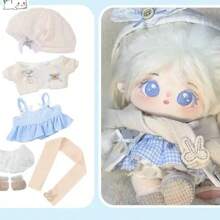 20 厘米娃娃衣服系列，可爱服装套装，适合装扮的娃娃服装，拉布衣柜礼物，适合朋友和家人，复活节篮子填充物（仅衣服，不含娃娃）