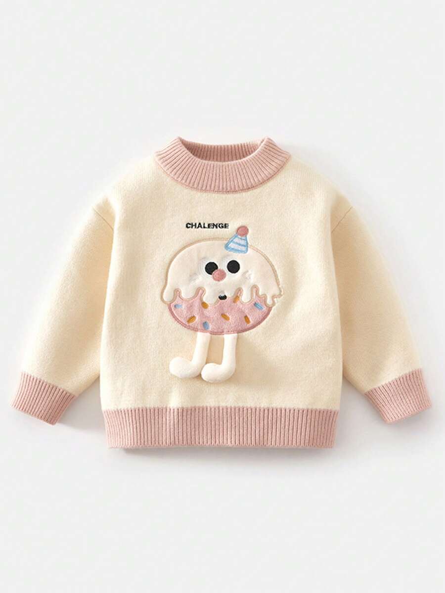 enmi bear 女婴毛衣，新款时尚针织上衣，保暖内衬，加厚款，儿童服装，冬季