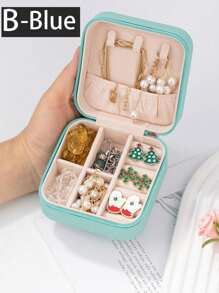 1 Set Travel Jewelry Box With Mirror, Multi-Functional Jewelry Storage Box, Large Capacity Portable Jewelry Box For Storing Rings, Pendants, Earrings, Ties, Bracelets, Best Gift For Girlfriend, Mother's Day, Anniversary, Valentine's Day, Christmas, New Year, Men's Gift, Women's Back To School Gift