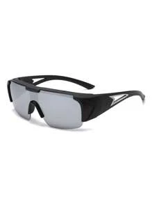 1 Pair Plus Size Men's Solid Color Sporty Clip-On Windproof Photochromic Unisex Fashion Glasses, Versatile For Daily Use Back To School Fashionable Preppy School Look