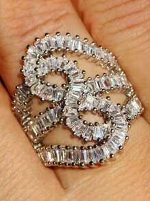 1 PC Glamorous Cubic Zirconia Ring For Women Wedding Engagement Valentine's Day Party Gift
