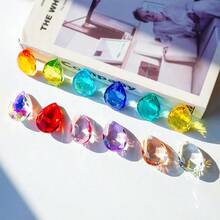 12 pièces/paquet Prismes de Suncatcher en cristal de 38 mm Bauhinia multicolores Cristaux de lustre de remplacement Perles de verre pour décoration de fenêtre suspendue