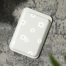 Magnetic PU Leather Card Bag Personality Pattern Cartoon Text Cute Mini  Wallet For Magnetic Artificial Leather Wallet Phone Case For Iphone 16 Pro Max, 15/14 PLUS, 13/12/11 Pro   Galaxy S25 Edge S24FE S23Plus S22 ULTRA+ - White-leopard - View 5