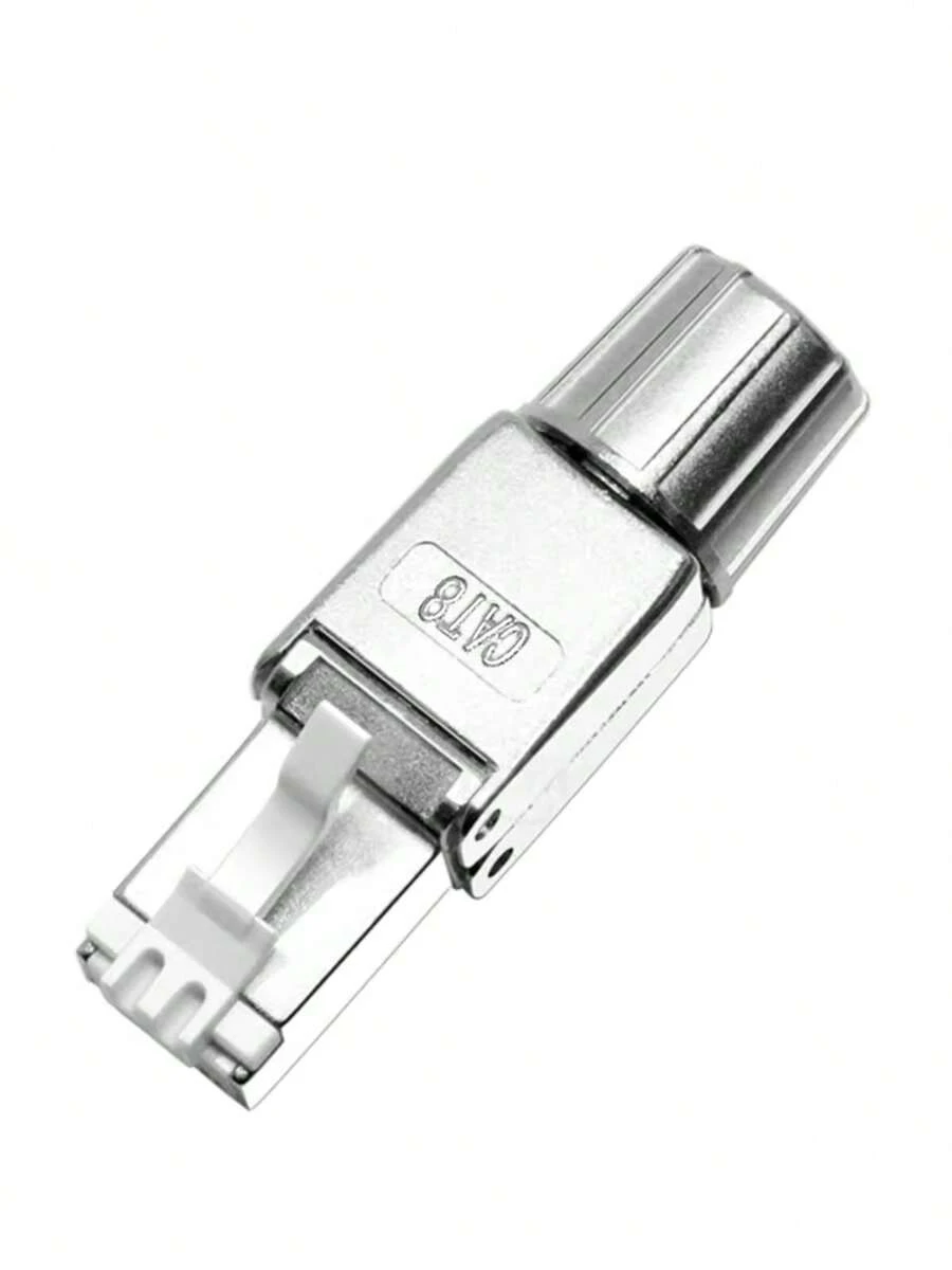 6-Pack RJ45 Connectors Tool Free Cat 8, Cat8 Field Termination Plug Shielded RJ45 Modular Plugs For 2000MHz 2GHz 40G Double Shielded Solid LAN Cable 22AWG-24AWG - 銀色 - 查看 1