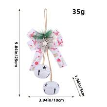 1 set decorațiuni de Crăciun în formă de clopoțel, decor metalic suspendat cu fructe de pădure roșii și fundă în carouri, potrivit pentru bradul de sărbători, decor de coroană, nu necesită alimentare, perfect pentru decorul de perete și intrare de sărbători