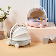 1 pezzo Culla rotonda portatile - Cabina per dormire traspirante in rete, realizzata con un design di alta qualità, utilizzata per riporre bambole, statuine, giocattoli, oggetti, viaggi, conservazione domestica e collezione, culla compatta con chiusura sicura