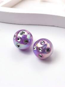 20pcs/Set Fashionable Crystal Dotted Acrylic Round Beaded Bracelet, Necklace, Phone Charm DIY Jewelry Making Supplies