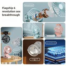 Mini ventilatore ricaricabile da 500mAh, ventilatore con molletta girevole a 320°, con luce notturna, portatile per ufficio, camera da letto, dormitorio, esterno, consegna a colore casuale