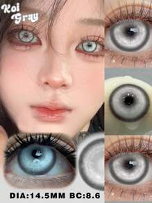 Lalens Lentes de contacto de color Lalens Nebula Grey para ojos marrones oscuros y ojos marrones claros, lentes de contacto de color para uso diario y belleza ocular