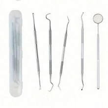 3/5pcs Stainless Steel Dog Dental Tool Kit, Tartar & Plaque Remover Set (With Case), Professional Pet Dental Care Hygiene Pack, Rechargeable Oral Cleaning Tools For Vet And Home Use - Multicolor - View 1