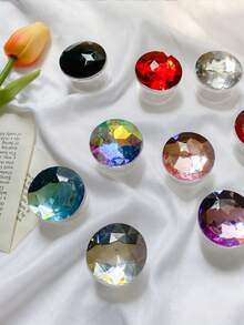 1 suport de telefon cu prindere din stras cu pietre prețioase în culorile bomboanelor, suport portabil pentru birou, suport reglabil pentru telefon cu pernă de aer, compatibil cu iPhone, telefon Android, cadou pentru ziua de naștere, familie, prieteni, prindere de telefon cu prindere prin tragere, accesorii pentru telefon