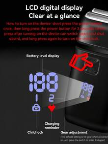 [Electric Shavers] 2-In-1 Electric Shavers For Men | Wet Dry, Foil Blade, Popup Trimmer, Rechargeable Cordless Beard Trimmer, Double Floating Blades With 2 Adjustable Speed & LED Display - Gifts For Men Husband Dad - Multicolor - View 7