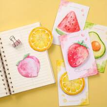 120pcs (4 Books) Creative Realistic Peach & Kiwi Fruit Shaped Memo Pads, Multi-Functional Diary Decor, Memo Notes, School & Office Supplies