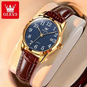 Reloj de cuarzo de marca OLEVS para mujer, de lujo, impermeable, con correa elegante para citas, reloj de dama, regalo del Día de San Valentín para enamorados