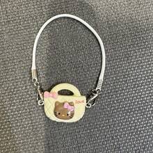 Sanrio 17cm Accesorio colgante LABUBU LBB Muñeca de casa de muñecas Modelo de escena DIY Pequeño ornamento Mini gato realista KITTY Muñeca de peluche Llavero para LABUBU