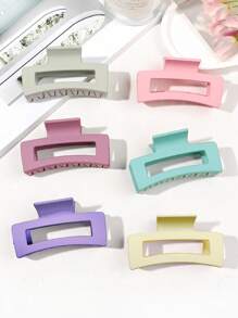 6 Pcs Spring & Summer Matte Pastel Color Medium Hair Claw Clips, Minimalist Everyday Versatile Claw Hair Accessories, School Stuff, College