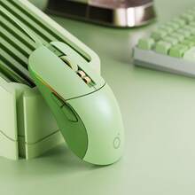 Ratón con cable casual EWEADN, silencioso y elegante con retroiluminación LED de color, ideal para el trabajo diario y el juego, diseño cómodo y portátil para uso en el hogar y la oficina, perfecto para portátiles y computadoras de escritorio, compatible con múltiples dispositivos - Blanco, Verde, Rosa Claro - Multicolor - Ver 2