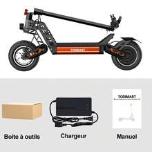 TODIMART S9 Electric Scooter For Adults, 800W Brushless Motor, 48V 18.2Ah Battery, Maximum Range Of 65-80km, 10-Inch Off-Road Tires, Handles 25° Inclines, And Can Be Folded And Stored With A Maximum Load Of 130kg - 黑色 - 查看 7