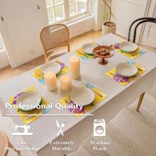 Placemats, Colorful Balloon Linen Placemats, Holiday Placemats, Wedding Placemats, Food Mats, Restaurant Supplies, Outdoor Picnic Placemats, Suitable For Restaurants, Kitchens, Outdoor, Picnics, Weddings, Holidays