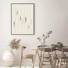 Impresión de arte decorativo de nadador minimalista, arte de pared en lienzo moderno para interiores, póster estético de piscina de dibujos animados, adecuado para decoración de oficina en casa, baño, sala de estar, dormitorio, comedor, orientación de retrato sin marco - transparente - Ver 5