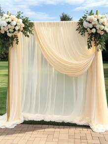 1/2/4 Piezas de Tela de Gasa Transparente Elegante Beige, Cortinas de Fondo para Fiesta, Decoración de Boda y Fiesta, Tela de Fondo Crema, Decoración para Despedida de Soltera, Decoración de Cumpleaños, Suministros de Decoración, Suministros de Boda, Tela para Arco de Boda, Decoración de Fondo para Fotomatón, Decoración para Día de San Valentín, Aniversario, Decoración de Escenario, Regalos de Boda