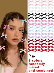 64/32 chiếc kẹp tóc nơ ruy băng nhiều màu sắc, kẹp tóc công chúa thanh lịch bằng lụa, phụ kiện tóc mini dễ thương cho hàng ngày, phong cách cổ tích Y2K, đồ dùng học tập, đại học, trang phục mùa đông cho nữ, nơ, sang trọng, phụ kiện đội đầu, kẹp tóc - Nhiều màu - Xem 6