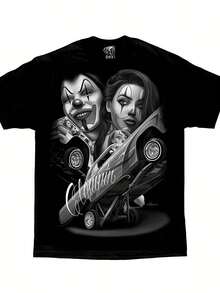 [DGA Homies Art] DGA Homies Art T Shirt, Comfortable Cotton Men's Round Neck Short Sleeves | Straight Clowning Payasa Lowrider Chola D Gonzales | 180g - Black - View 1